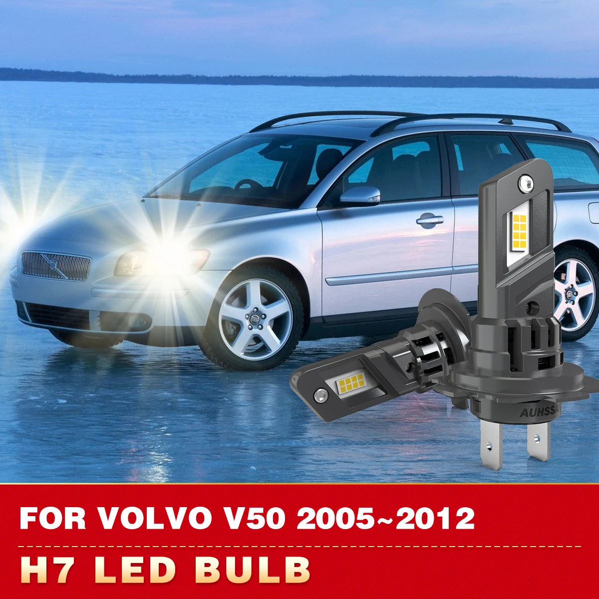 

2x H7 LED Canbus Headlight Bulb 24000LM LED Car Head Fog Light with Fan Wireless Turbo Led New Upgrade For Volvo V50 2005~2012