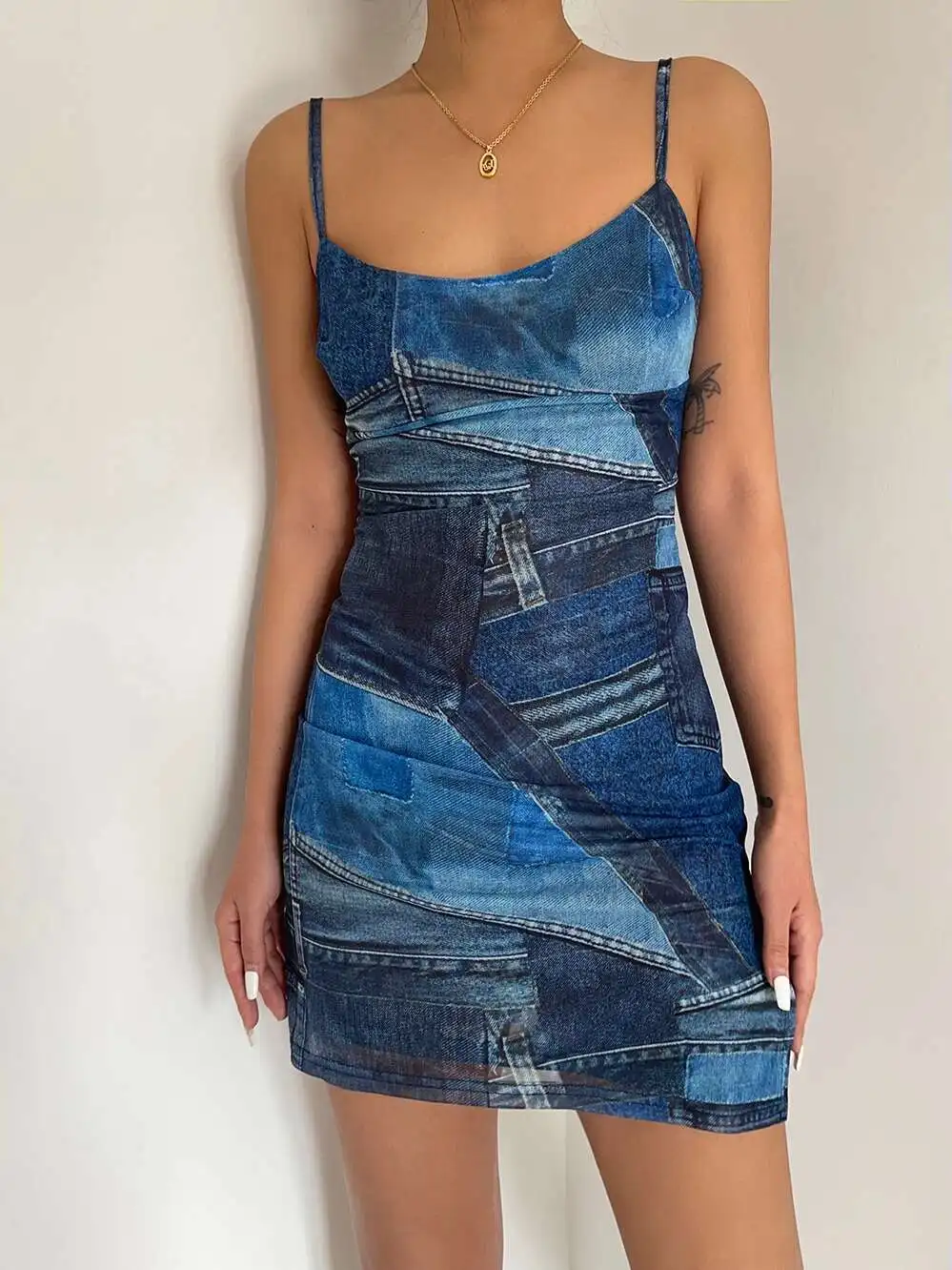 Estilo dopamina americano y2k picante menina dupla camada alta malha elástica envoltório hip vestido fino estilingue high street vestido curto 7dni