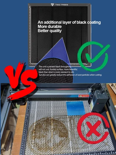 Imagen 2 del producto Mesa de Metal de panal de alta resistencia, 300/400/500/600mm, para corte de grabador láser, recubierta de óxido negro, se adapta a dos árboles ORTUR xTool