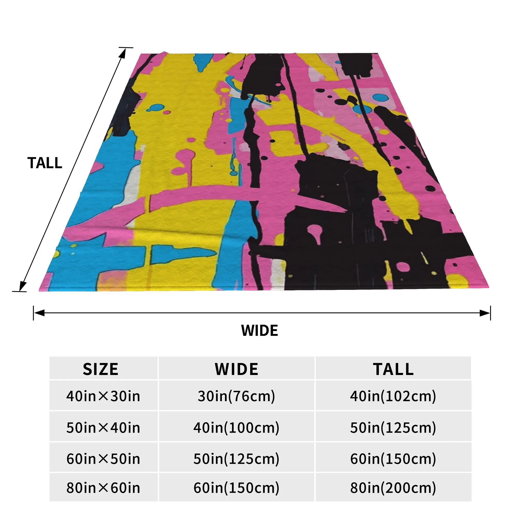 Abstract Graffiti Style Design Blanket Multi-function Fleece Sofa Throw Blanket for Home Bedroom Office Throws Bedspread Quilt
