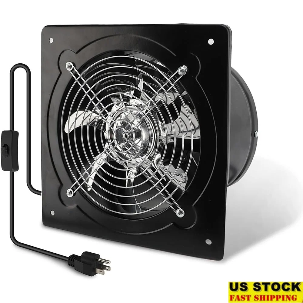 

8-дюймовый вытяжной вентилятор, кухонный настенный вентилятор, 7 лопастей, 760 куб. футов в минуту, мощный, тихий, с циркуляцией воздуха, для дома, офиса, гаража