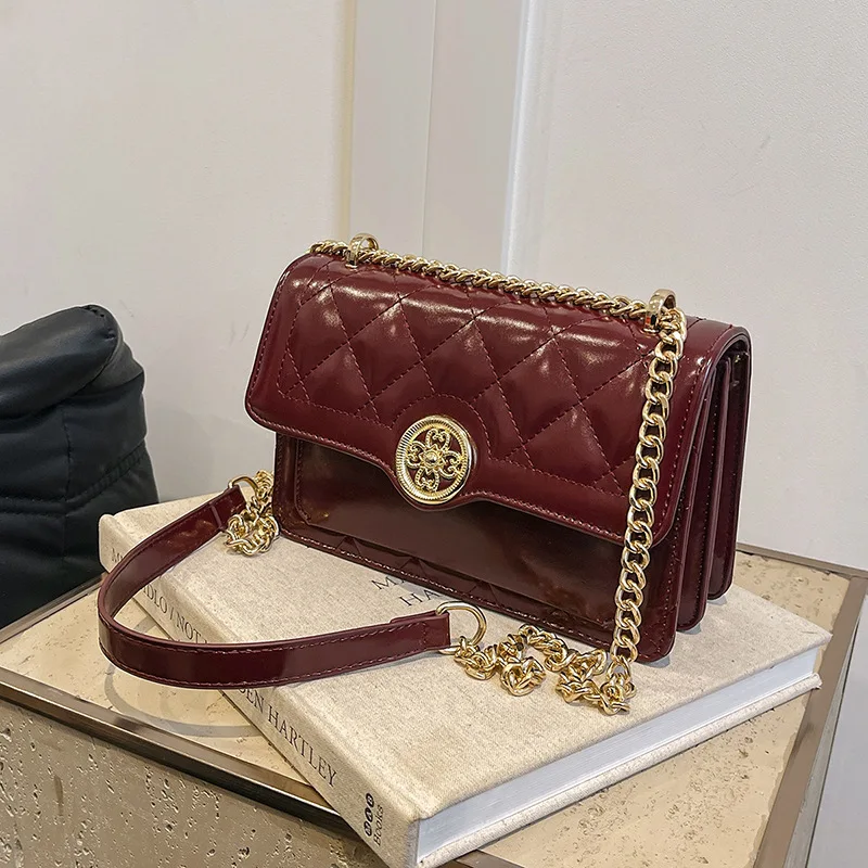 2025, leichte Luxus-Designer-Tasche für Damen – kleine quadratische Umhängetasche mit glänzender Stickerei und Kette