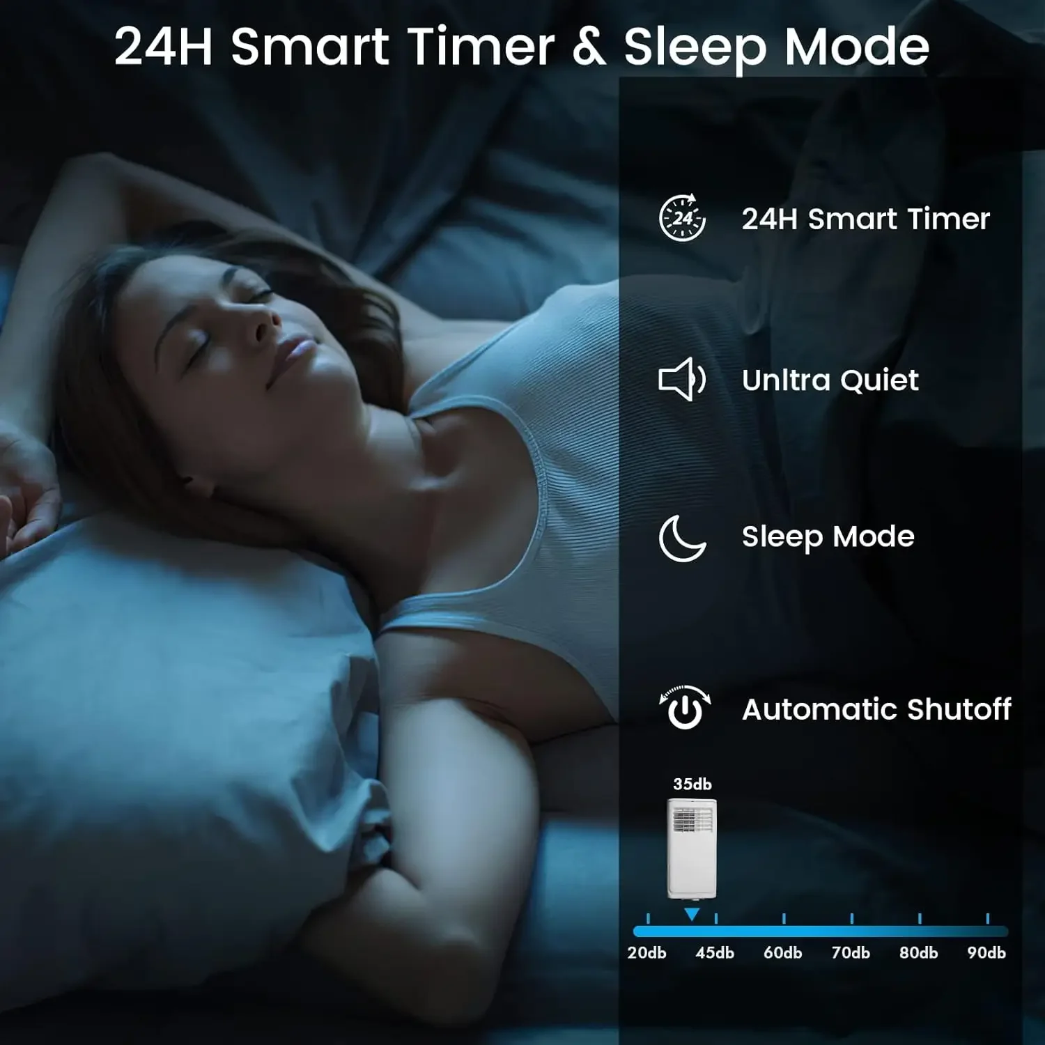 8000 BTU Portable Air Conditioners,Portable AC Cools up to 350 Sq.Ft,Room Air Conditioner with Remote Control,Dehumidifie