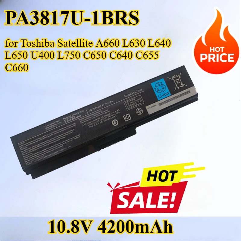 

PA3818U PA3817U-1BRS -1BAS Laptop Battery for Toshiba Satellite A660 L630 L640 L650 U400 L750 C650 C640 C655 C660 L510 4200mAh