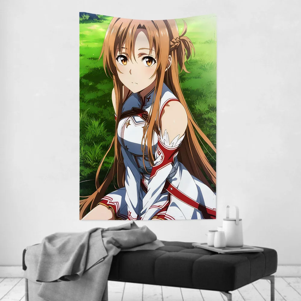 Yuuki Asuna Anime Sword Art Online Tapestry Room Decor Wall Cloth Party Hanging Background Room Decor Baby Room view 2