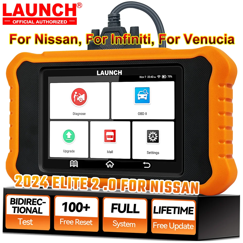 LAUNCH X-431 Creader Elite V2.0 for Nissan, for Infiniti, for Venucia All System Car Diagnostic Tool Active Test Lifetime Free