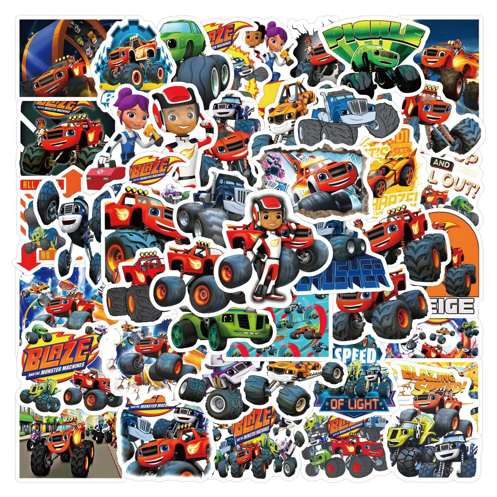 10/30/55PCS Monster Truck Blaze Stickers Decoration Suitcase Scrapbooking Phone Laptop Stationery Kid's Toy Sticker