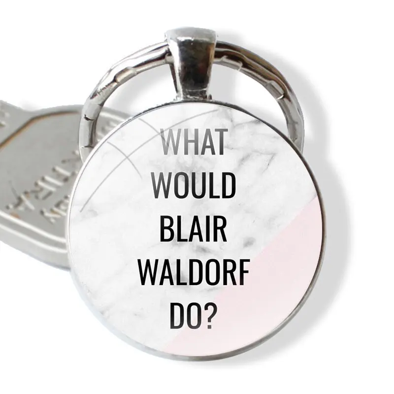 Gossip Girl Blair Waldorf Keychain Handmade Glass Cabochon Key Ring Holder Pendant Key Chains