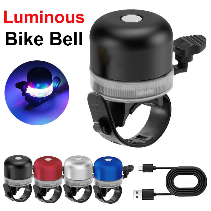 

Clear Sound Bicycle Alarm 120DB Alloy Mountain Road Bike Bell for Safety Riding BMX MTB E-bike Call Light Cycling Accessories