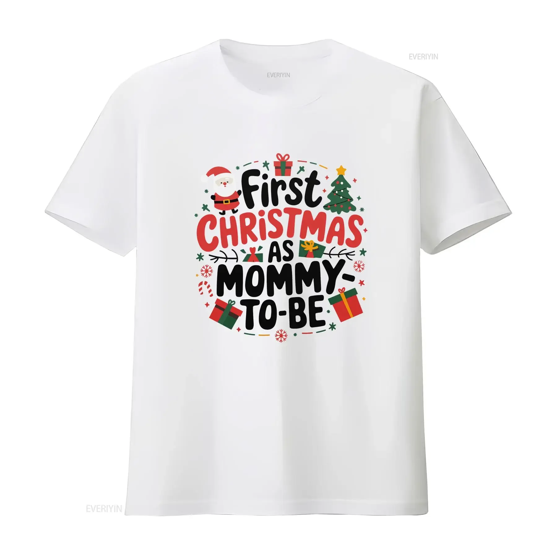 First Christmas as Mommy to Be T Shirt Holiday Maternity for Pregnant Mom Pregnancy Announcement vintage Washed Casual