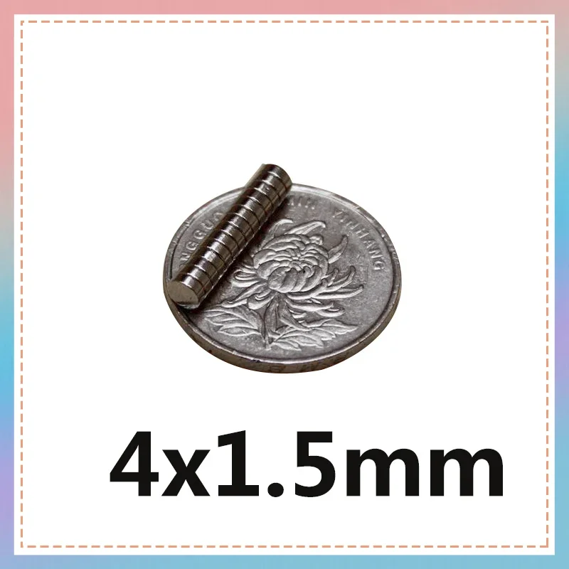 100/200/500 szt. 4x1.5mm cienki neodymowy silny magnes trwały mały okrągły magnes silny okrągły magnes magnetyczny