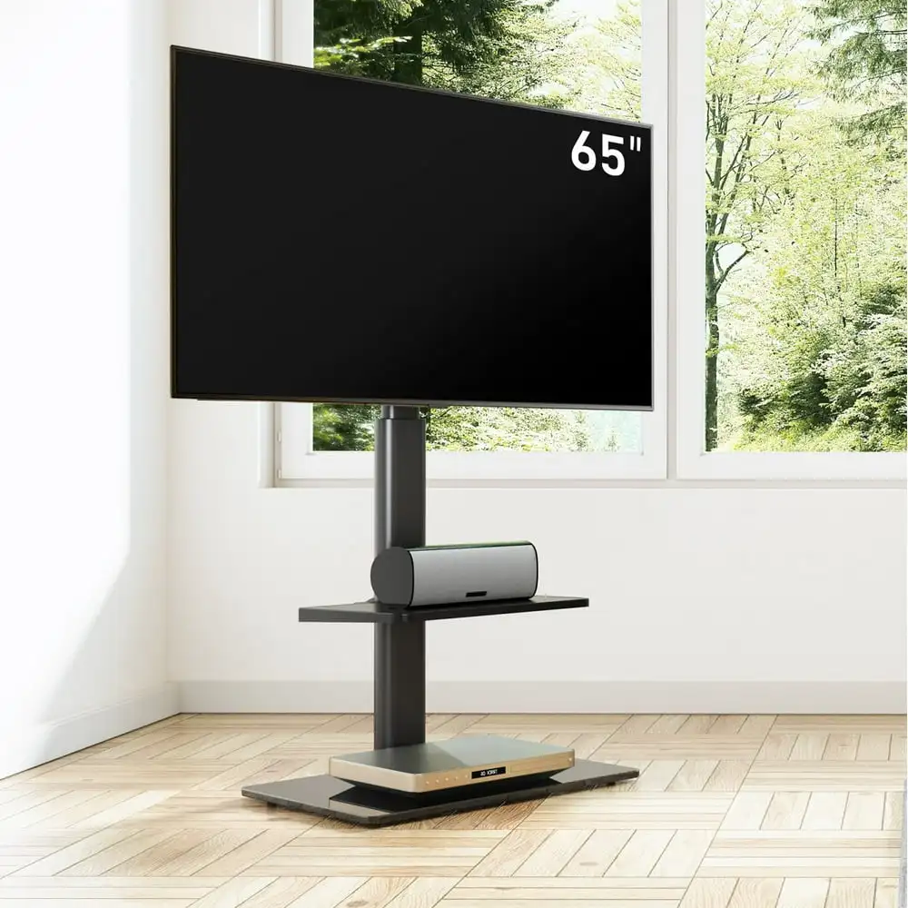 

Floor Tv Stand Mount With Swivel Bracket For Tvs Up To 60""/65"", Black