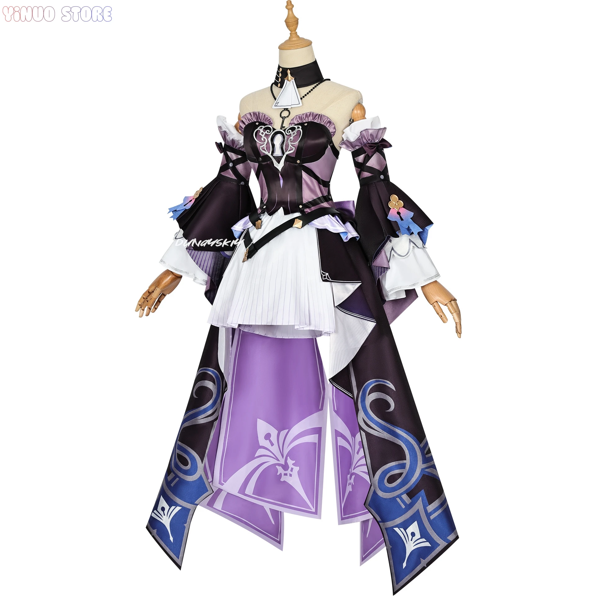 هونكاي ستار رايل هيرتا أزياء تنكرية شعر مستعار لعبة فستان موحد قبعة سحرية أغطية الرأس إكسسوارات معدنية حفلة الهالوين للنساء