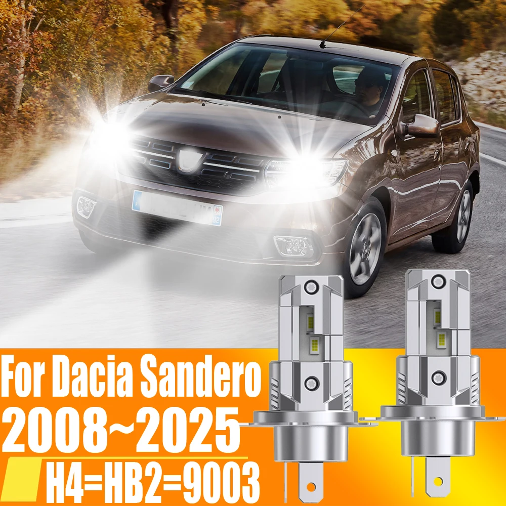 

2x H4 HB2 9003 Led Headlight Canbus No Error Car Bulb High Power White Fog Light Diode Lamp 12v 55w For Dacia Sandero 2008~2025