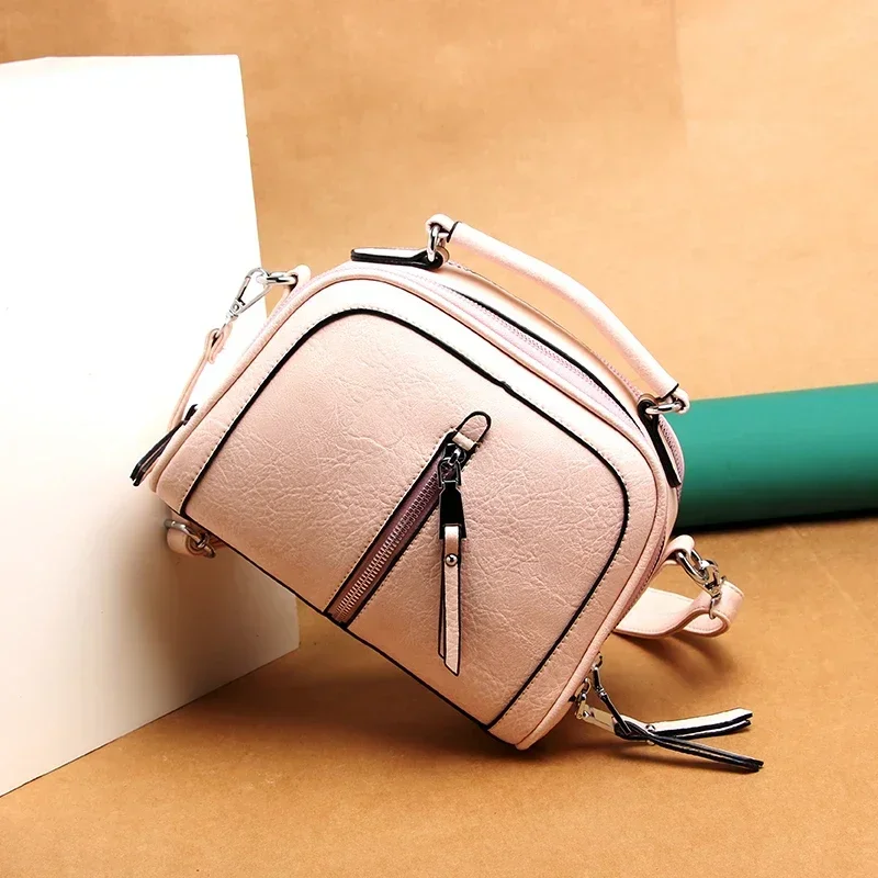 Solid PU Zipper Handbag 2024 Hot Selling Sewing Thread Fashion Crossbody Bag Soft and Versatile Multi Functional Shoulder Bag