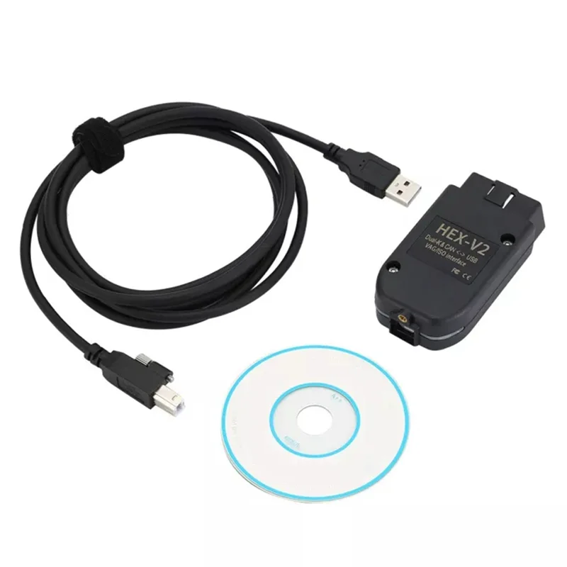 Scanner OBD2 para VW, HEX V2, USB para Golf A6, Skoda Seat, VINs ilimitados, ATMEGA162, 16V8, FT232RQ, COM, 22.3