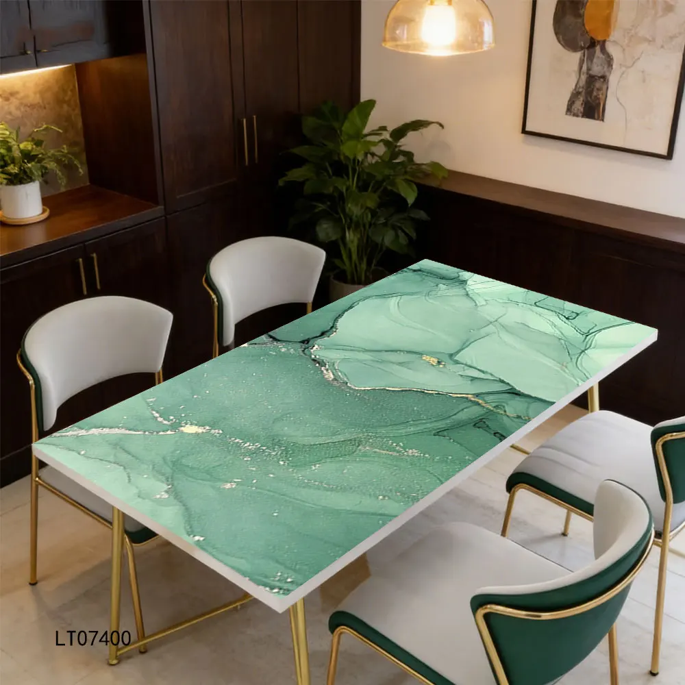 European Style Abstract Fluid Print Dining Table Stickers Self-adhesive Waterproof Kitchen Countertop Decoration Stickers view 6