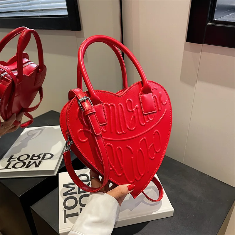 Fashion Y2K Crossbody Bags New Chic Designed Sweet Heart Bag for Women 2024 Spring Personality Handbag Bolsa Mujer Сумка