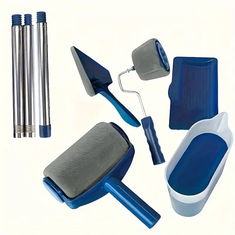 مجموعة أسطوانة طلاء مبتكرة متعددة الوظائف مكونة من 6 قطع، بما في ذلك أسطوانة التعبئة وخزان سهل التفريغ وقضيب تمديد - بدون قطرات. #3