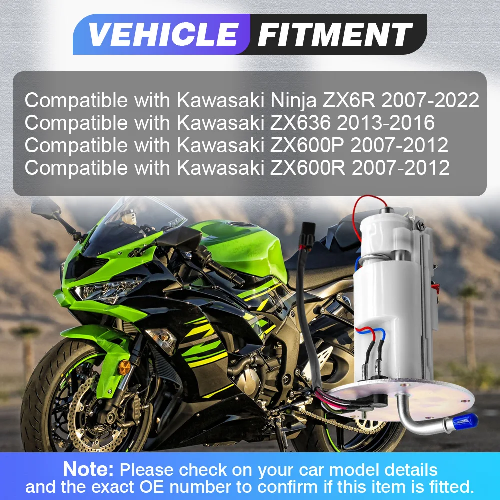 

Для Kawasaki ZX636 ZX600P ZX600R Ninja ZX6R 2007-2022 мотоциклетный топливный насос в сборе 49040-0023 490400023 UCT35KU53 UC-T35KU53