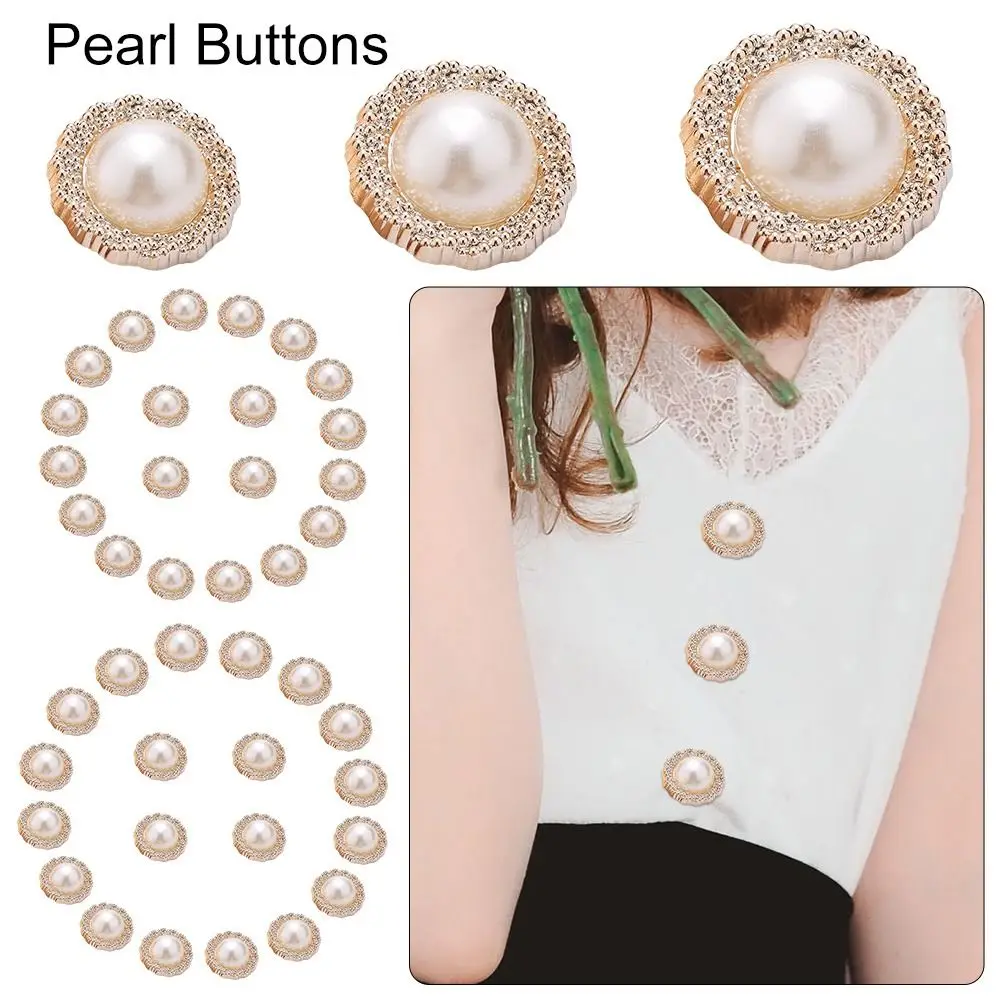 20Pcs Fashion Pearl Clothing Buttons Plastic Sewing Button Handmade Sewing Accessories DIY Decorative