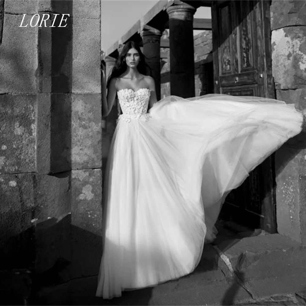 LORIE Luxury A Line Civil Wedding Dress Sweetheart Backless Bridal Dresses Noval Lace Engagement Wedding Gown Customized 2026