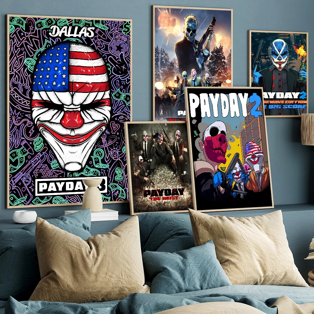 Game PAYDAY Classic Vintage Posters Vintage Room Home Bar Cafe Decor Nordic Home Decor