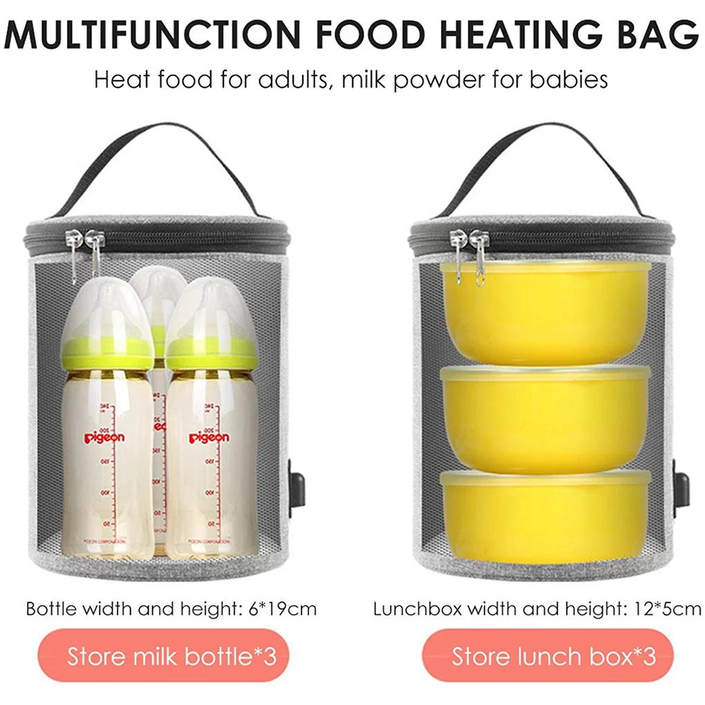 Car Bottle Warmer 40-60℃ 18W Portable Milk Bottle Warmer Electric Travel Drink Insulated Bag