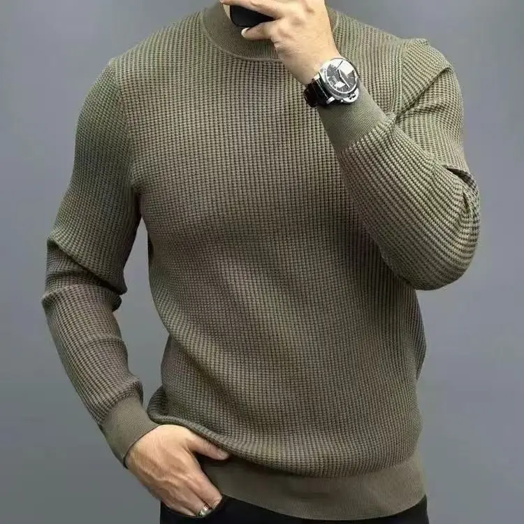 

Faionable round Ne Men's Knitted Sweater Trendy Base Layer Casual Sle Long Sve Warmth Comfortable Autumn Winter Top