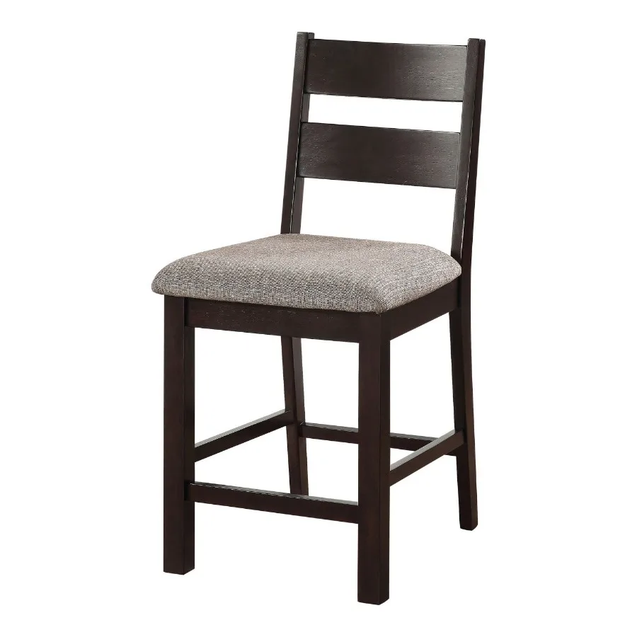 

Dining Chairs Padded Fabric Seat Set of 2pc Side Chair Ladder Back Kitchen Dining Room Espresso Color