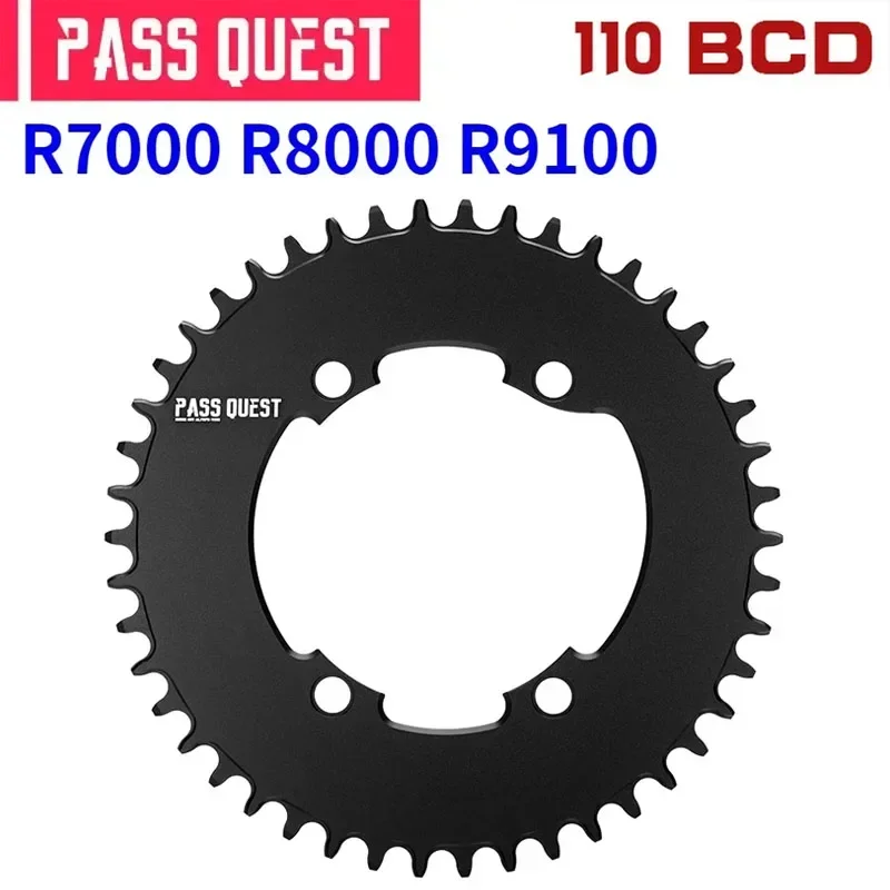 

PASS QUEST Chainring 110 BCD Round for Shimano 105 R7000 R8000 R9100 36 40T 44T 46T 48T 50T 52T 54 56 58T Bike Chainwheel 110bcd