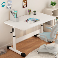 Student Study White Height Adjustable Computer Desk Top Wooden Modern Cheap Mobile Wheels Computer Desks Laptop Stand For Sale