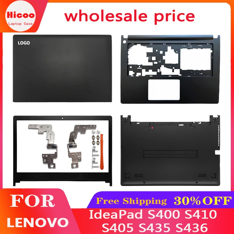 

New For Lenovo IdeaPad S400 S410 S405 S435 S436 Laptop LCD Back Cover/Front Bezel/Hinges/Palmrest/Bottom Cover NO Touch Black