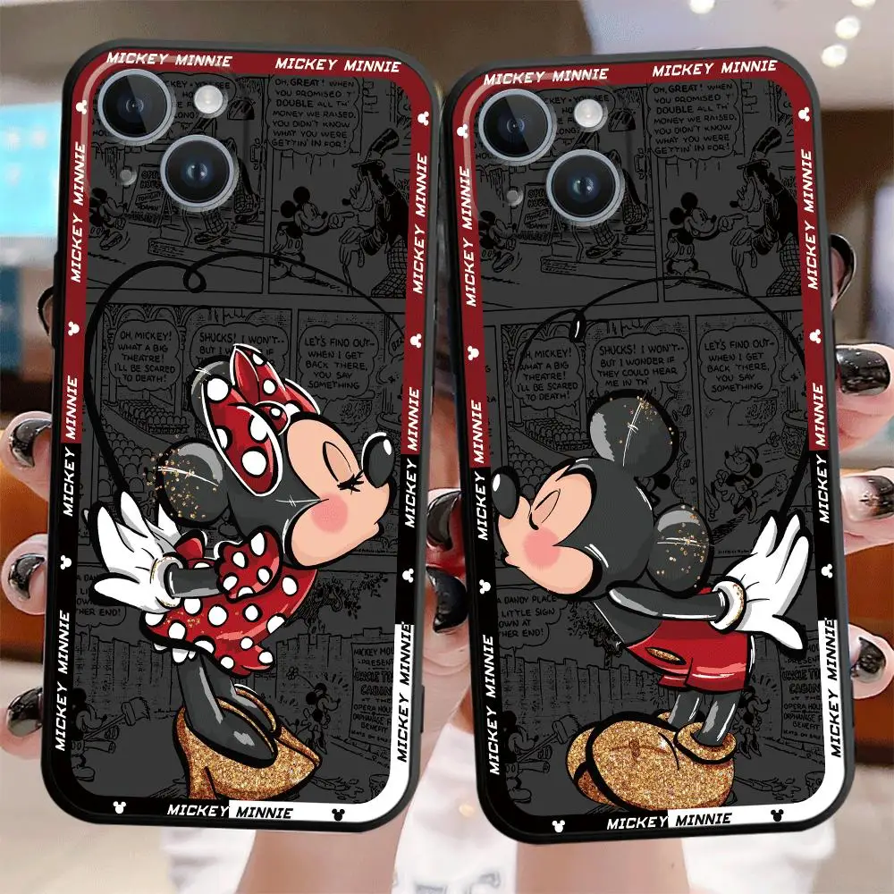 Disney Mickey Minnie Cute Phone Case for Apple iPhone 15 Pro Max 13 14 Plus 12 Mini 11 Pro XR 8 SE 7 6S XS MAX Cover