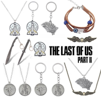 Hot The Last of Us Part 2 Keychain Firefly Logo Letters Dogtag Joel Ellie Tess Game Pendant Keychain for Women Men Jewelry Gift