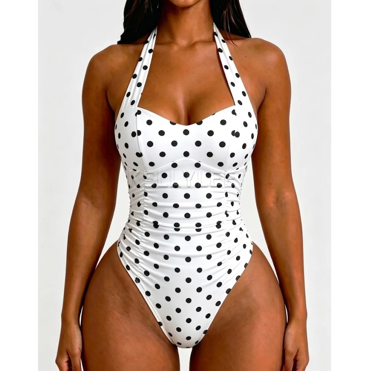 Ladies Wave Point Drawstring Waist Swimsuit Women's Modeling Slim Fit Shapewear Stylish Fajas Colombianas Bodysuits Underwear