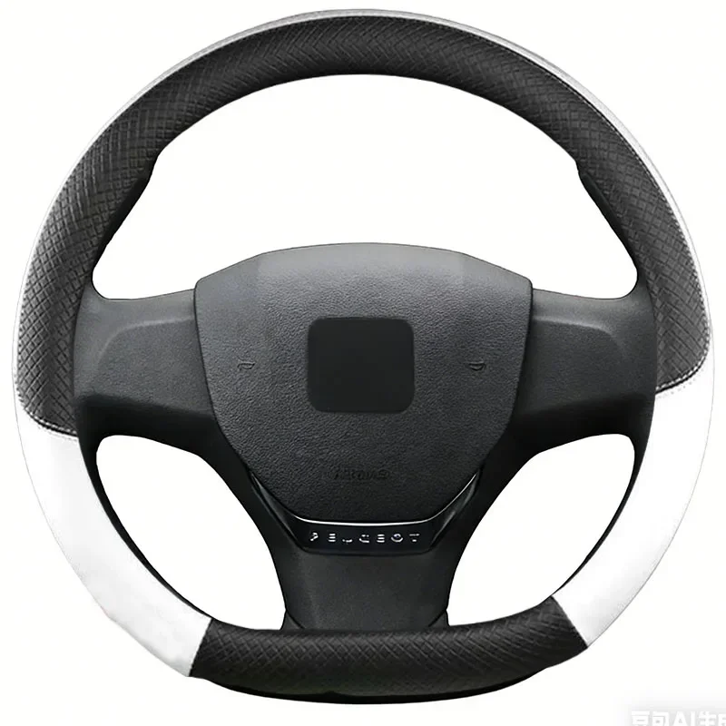 Car Steering Wheel Cover For Citroen Jumpy Peugeot Expert Traveller Spacetourer Fiat Scudo Napa Leather Steering Wrap Black