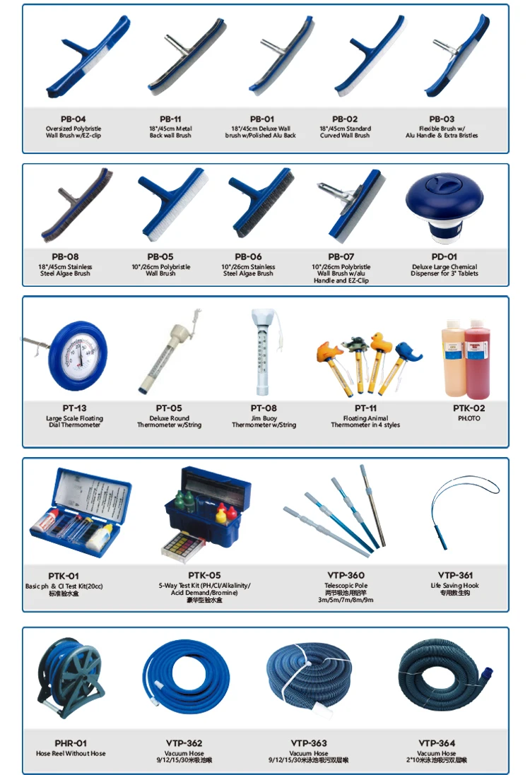 Good Quality Durable Swimming Pool Cleaning Tools and Accessories Full Set Manual Pool Cleaner for Private Pool