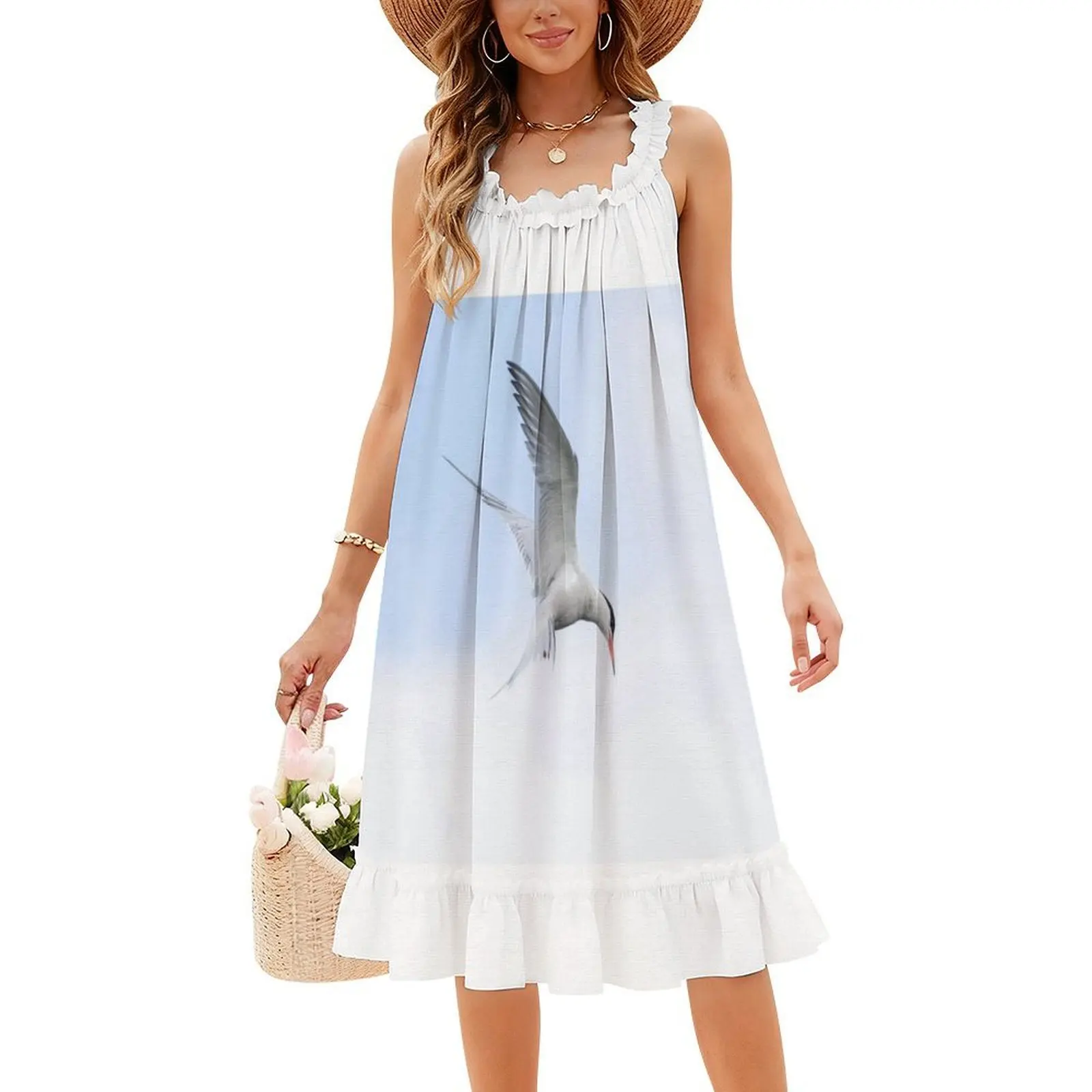 エンジェルズ アバブ ボヘミアン ノースリーブ ドレス 女性用 プリント ビーチ パーティー ドレス エンジェルズ コモン ターン バード リットン _ イメージ 女性用