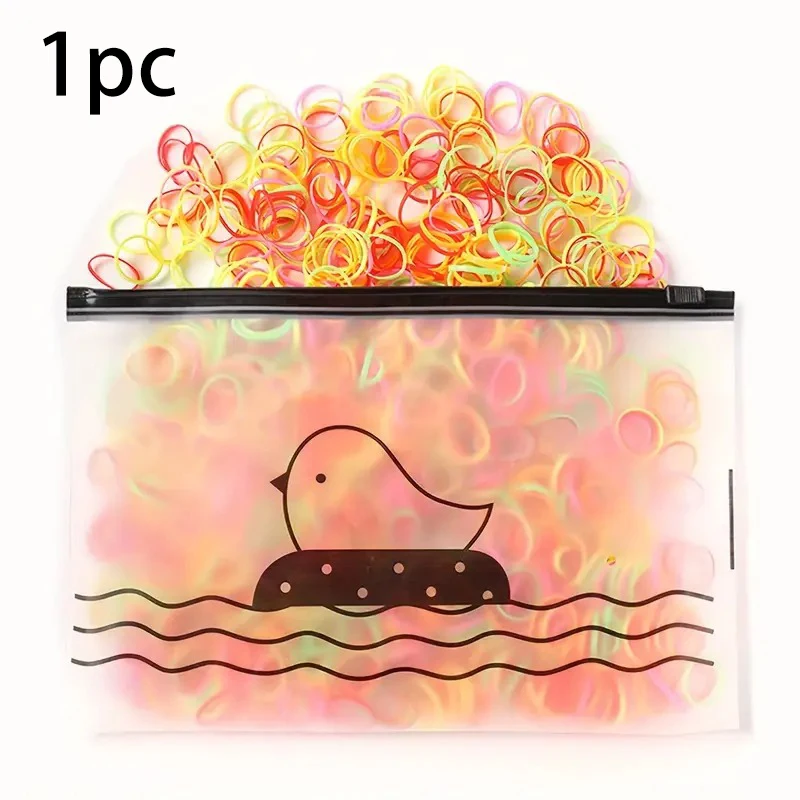 I CAN’T SWIM” Cartoon Hair Elastics, 300+ Count for Christmas Party Hairstyles - Colorful & Fun Disposable Bands for Girls