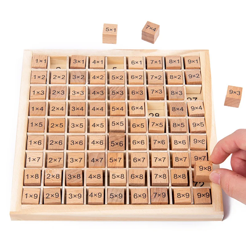 Montessori Educational Wooden Math Toys For Kids Children Baby Toys 99 Multiplication Table Math Arithmetic Teaching Aids