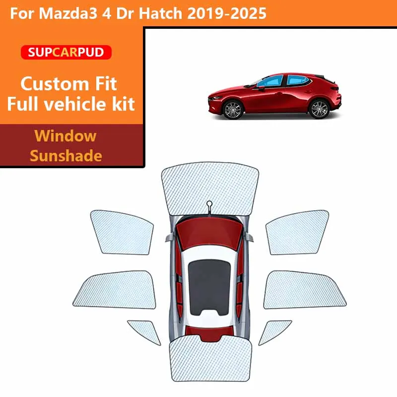 

Солнцезащитные шторки для автомобиля, защита от ультрафиолета, для Mazda3 4 Dr Hatch 2019-2025, для передних, задних и боковых окон