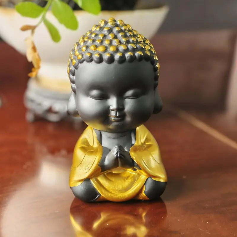 

Best-selling creative mini Rulai Buddha statue ornament, small gold Buddha, Zen-inspired resin craft