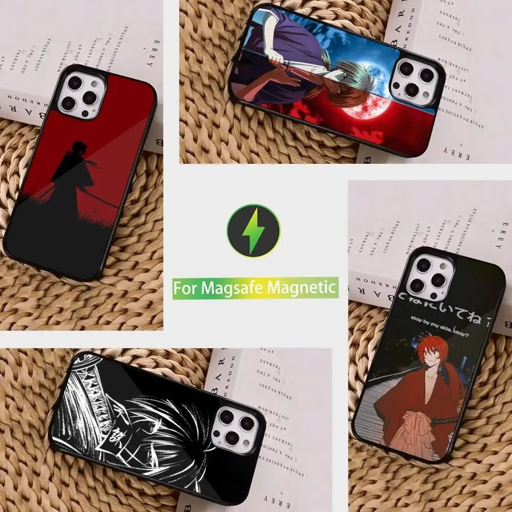 

R-Rurounis Anime K-Kenshins Phone Case For iPhone 16,15,14,13,12,11,Pro,Max,Plus,Mini, Magsafe,Magnetic Wireless Charging Case