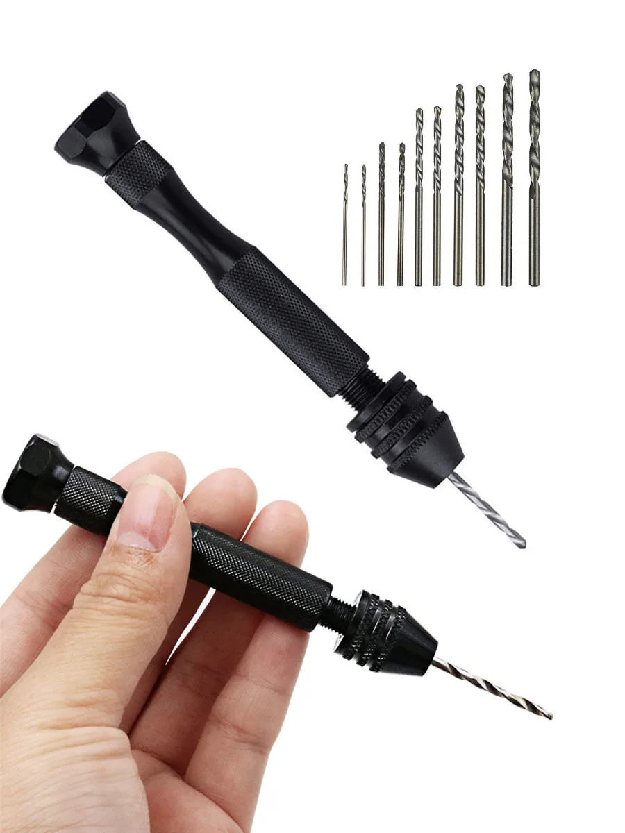 Micro Mini Handbohrer Set Manueller Pin Vise Holzbearbeitung für Modell Harz Schmuck Loch Maker Puncher Handwerk Werkzeuge