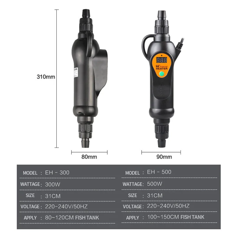 Sunsun-External Heater for Aquarium Fish Tank, Adjustable Temperature, 220V, EH-300, EH-500