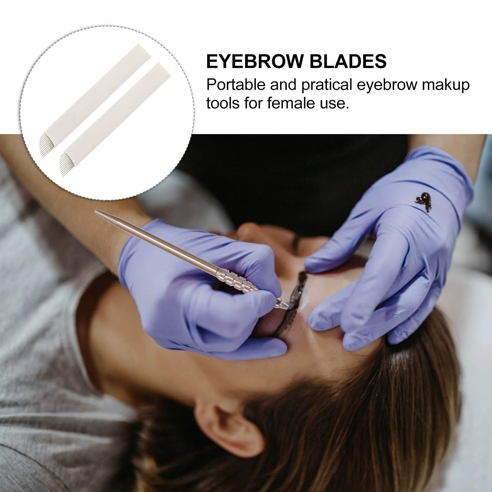 

50pcs Microblading Blades Eyebrow Set Stainless Steel Safe Durable Pain Free