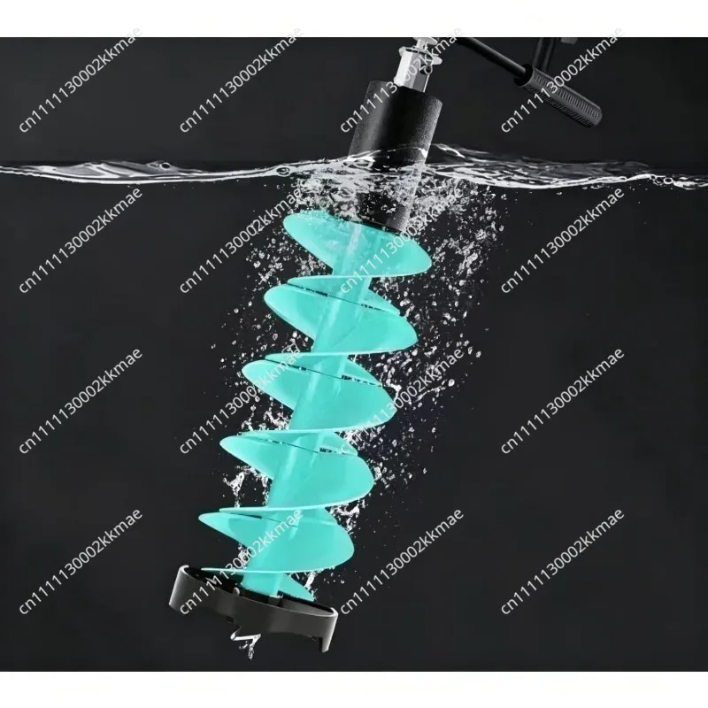 Ice Fishing Auger Electric Drill Nylon Floating Auger with 2 Blades and Locating Device 6 Inch Rotating Diameter