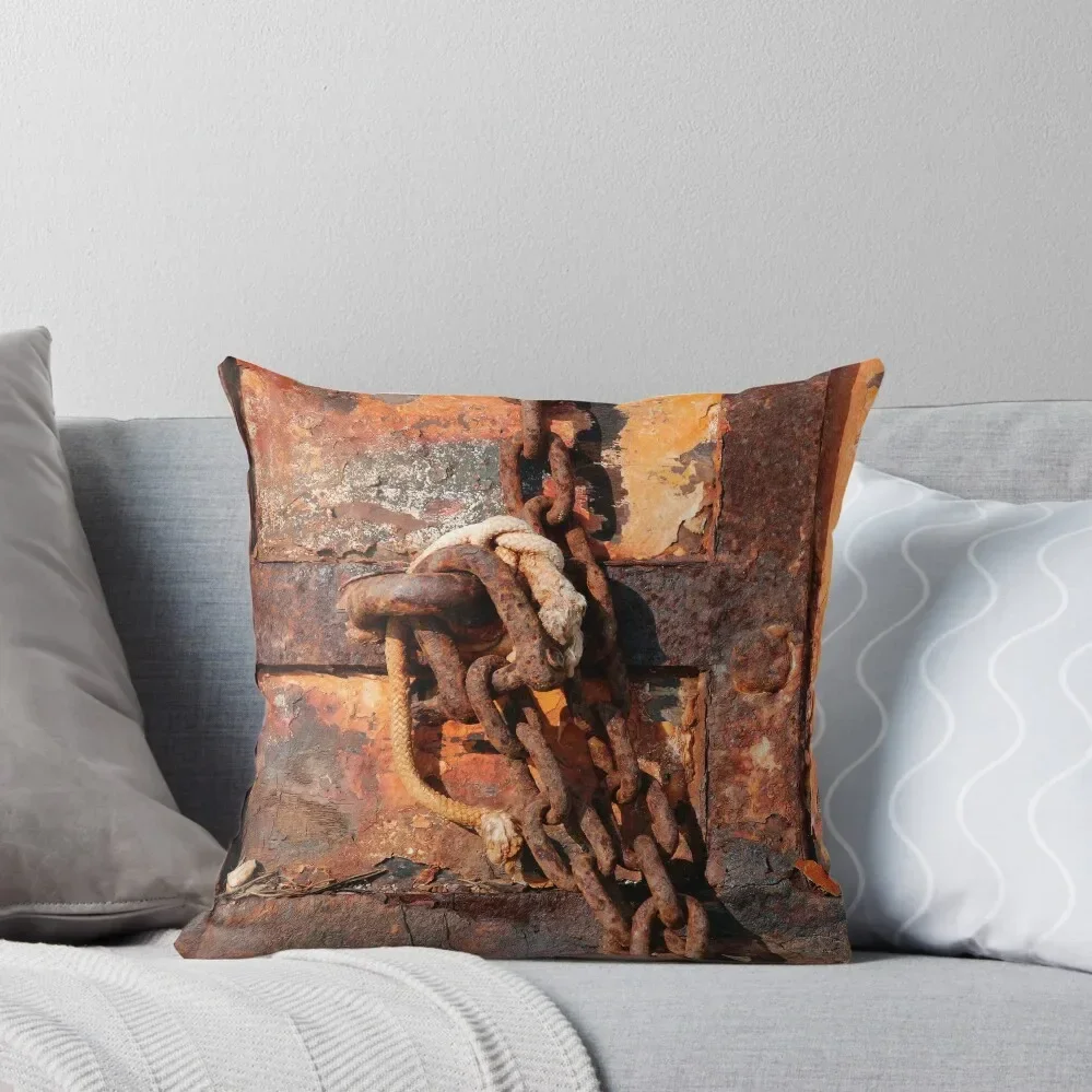 

Rusted Chain and Door Throw Pillow Cushion Cover Christmas Covers pillow pillowcase pillow cover luxury