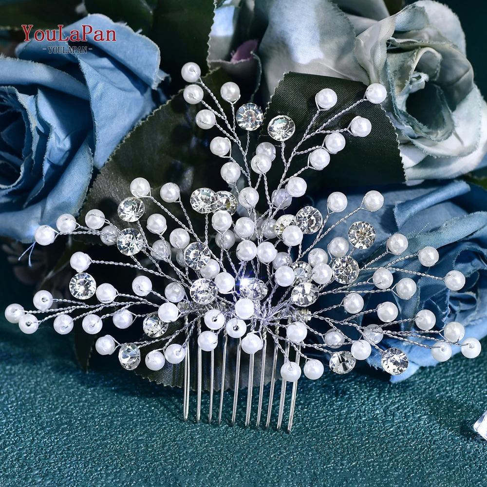 YouLaPan Wedding Pearl Comb Head Jewelry Bride Headpiece Crystal Women Tiaras Bridal Hair Accessories Women Headwear HP797